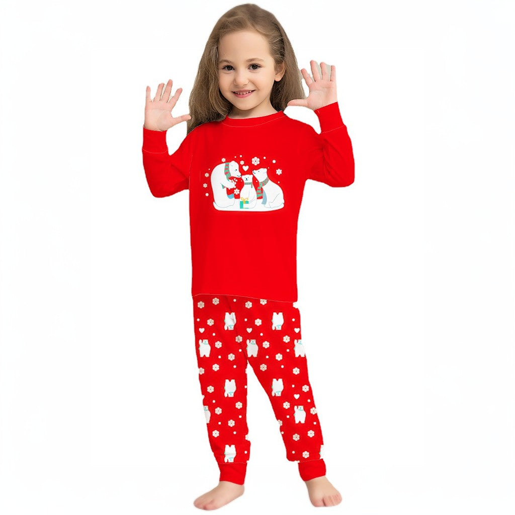 Polar Bear Printed Christmas Family Matching Pajamas Set