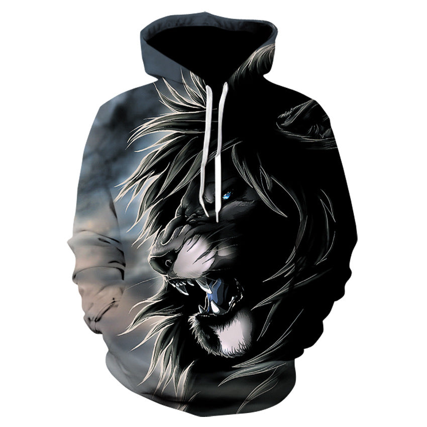 3D Digital Lion Printed Hoodie Collection