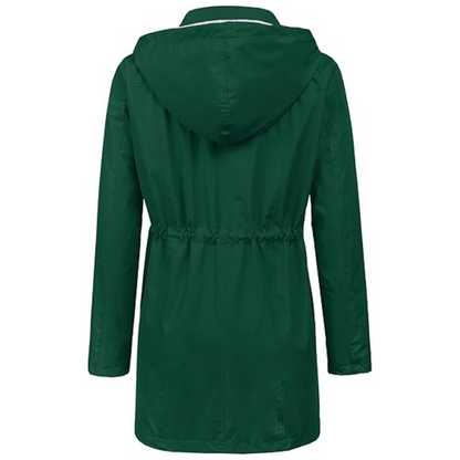 Waterproof Long Hooded Trench Coat Lined Windbreaker Travel Jacket