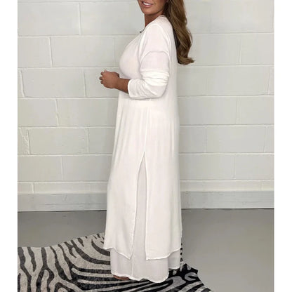 Costume décontracté 2 pièces avec haut long et pantalon 