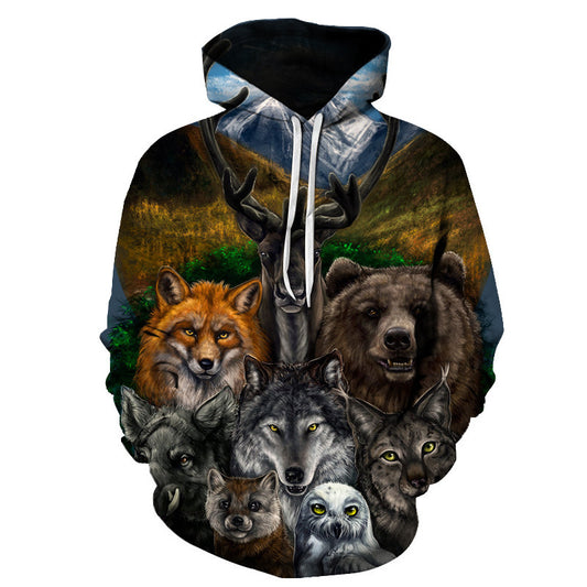 Animal Group 3D Printed Hoodie