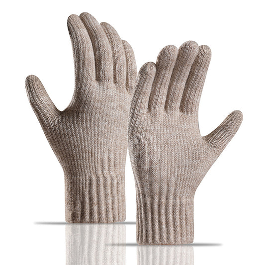 Gants tricotés rembourrés doublés de polaire d'hiver