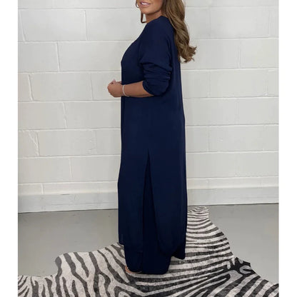 Costume décontracté 2 pièces avec haut long et pantalon 