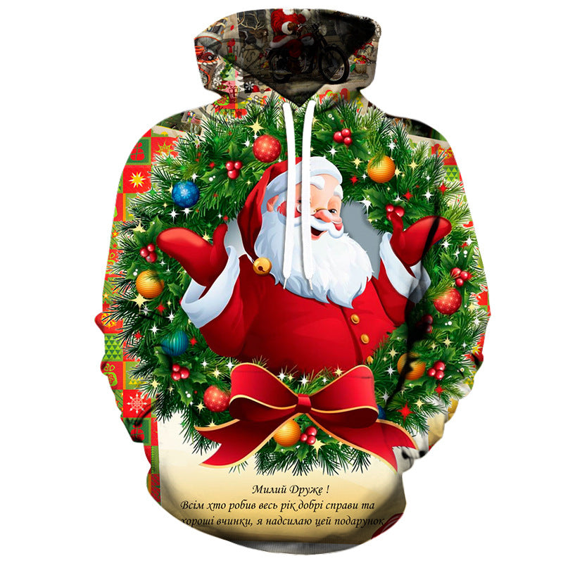 Bedruckte 3D-Hoodie-Kollektion mit Weihnachtsmann-Muster