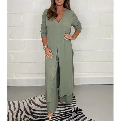 Costume décontracté 2 pièces avec haut long et pantalon 