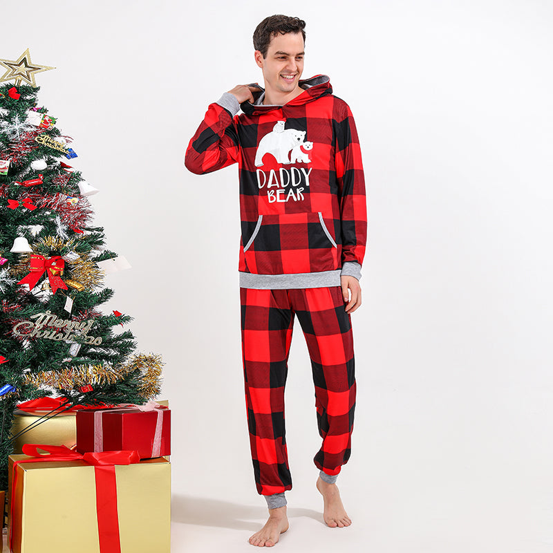 Weihnachtsbär-Familien-passendes Hoodie-Pyjama-Set