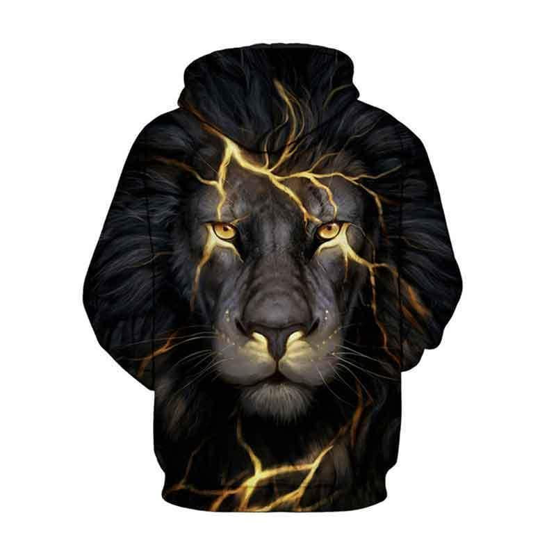 Lightning Lion King 3D-gedruckter Kapuzenpullover