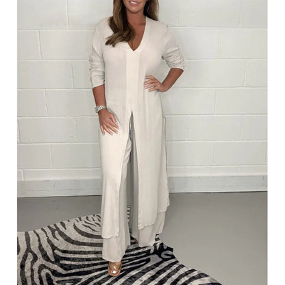 Costume décontracté 2 pièces avec haut long et pantalon 