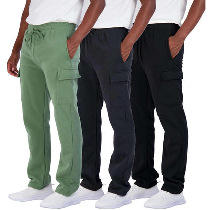 Pack Of 3 Tech Fleece Cargo Sweatpants With Multi Pocket Design For Men