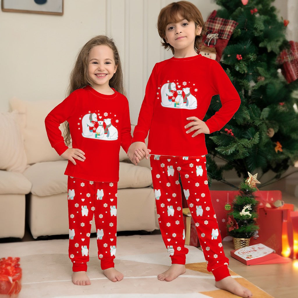 Polar Bear Printed Christmas Family Matching Pajamas Set