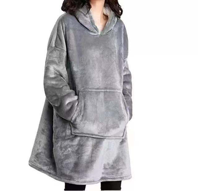 Cozy Flannel Hooded Nightgown Blanket Hoodie