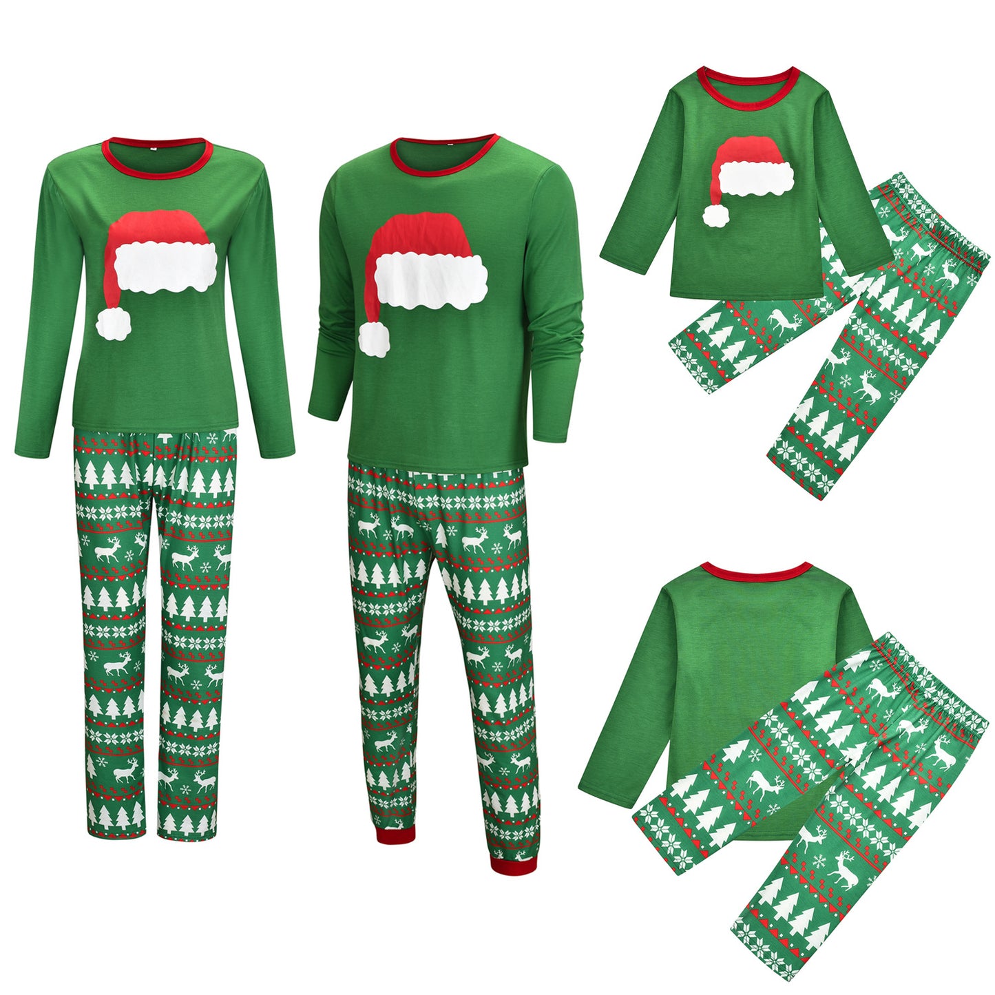 Christmas Hat Printed Family Matching Pajama Set