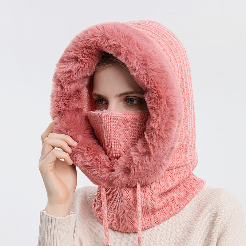 Bonnet à capuche en tricot épais avec écharpe