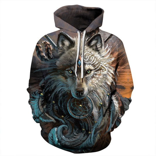 Alone Wolf Printed Classic 3D Hoodie