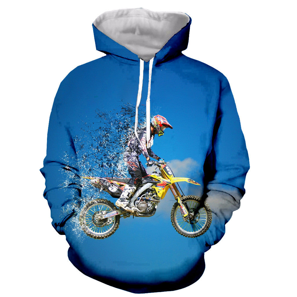 Motor Bike 3D Animated Pullover Hoodie Collection