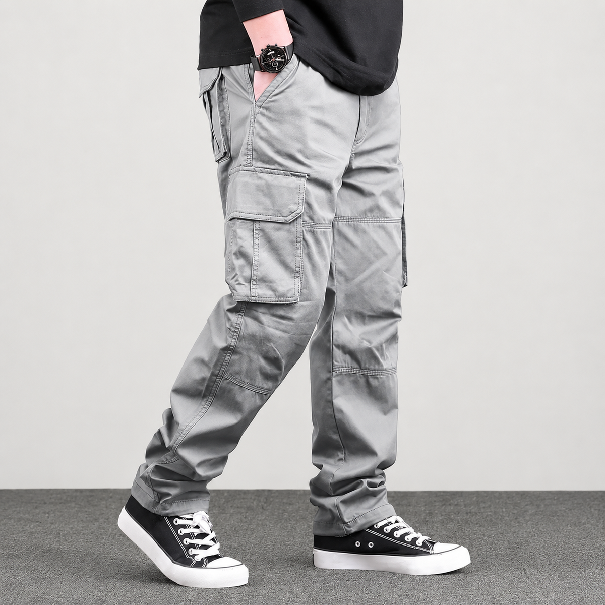 Loose Casual Street Style Cargo Pant With Drawstring For Men