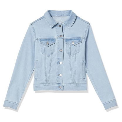 Classic Front Button Denim Jacket With Pockets
