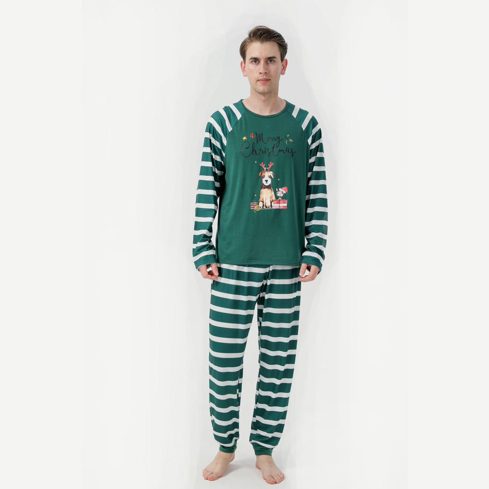 Dino And Dog Printed Christmas Family Matching Pajamas Set