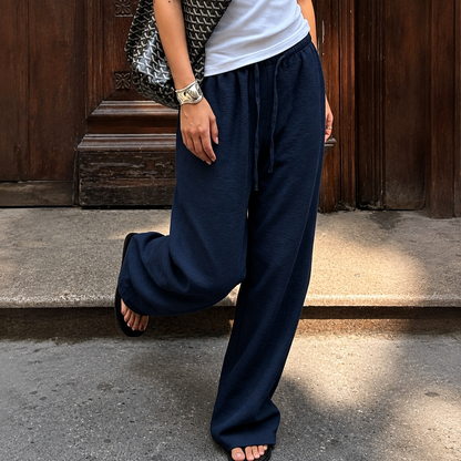 Linen Style High Rise Casual Everyday Vacation Pants For Women