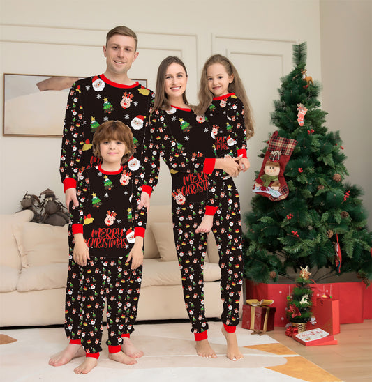 Modisches, weihnachtlich bedrucktes, passendes Familien-Pyjama-Set