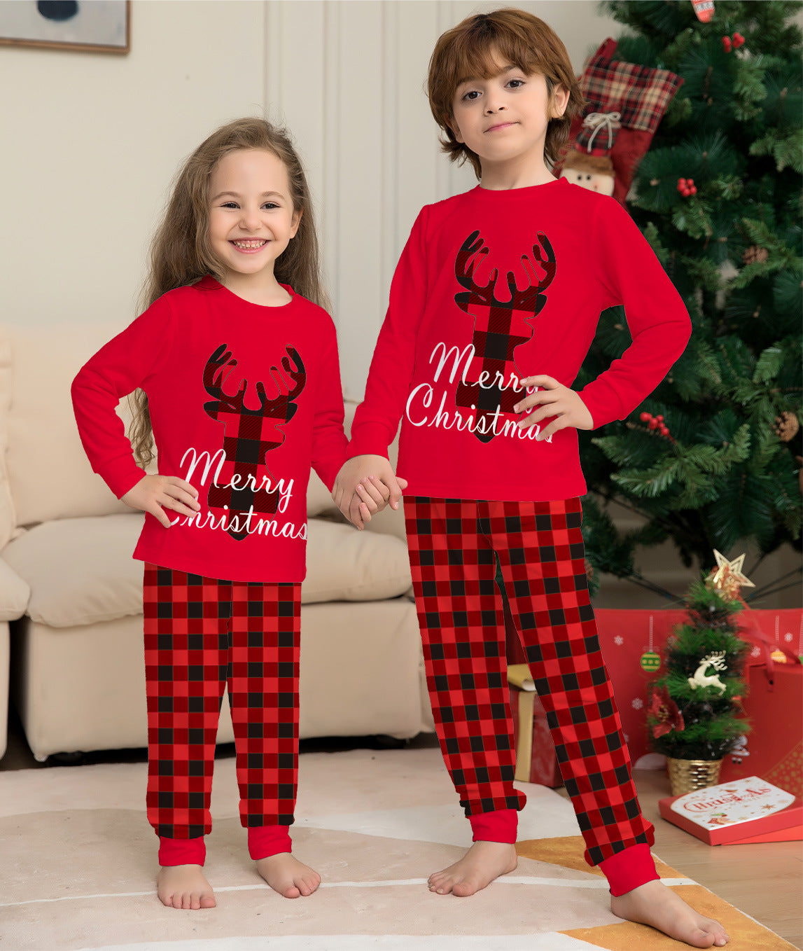 Ensemble de pyjamas assortis pour la famille de Noël Shadow Elk