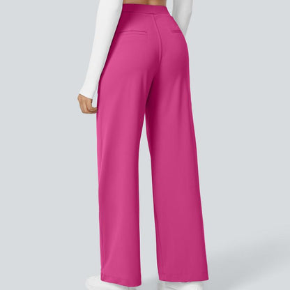 High Waisted Straight Pants With Side Pocket For Women