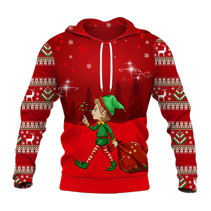 Bedruckte klassische 3D-Hoodie-Kollektion mit Weihnachtsmann und Weihnachtsmann