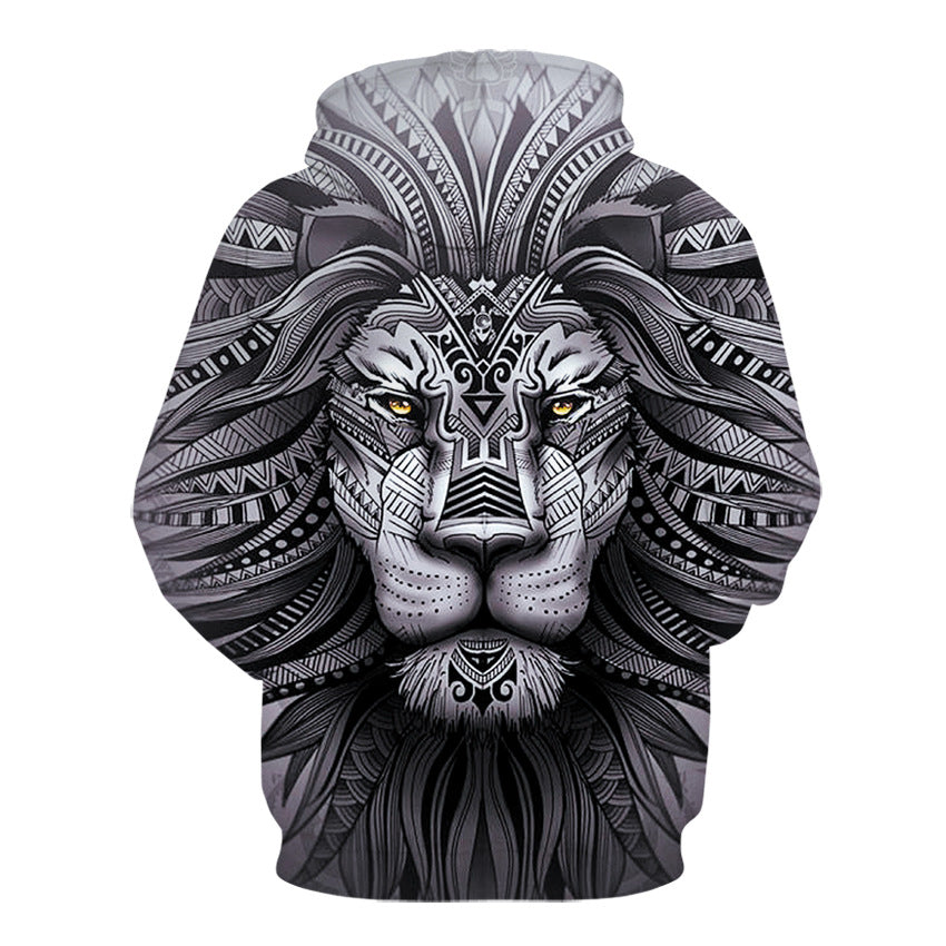 3D Digital Lion Printed Hoodie Collection