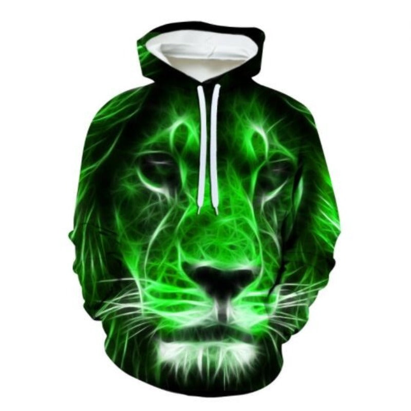 3D Digital Lion Printed Hoodie Collection