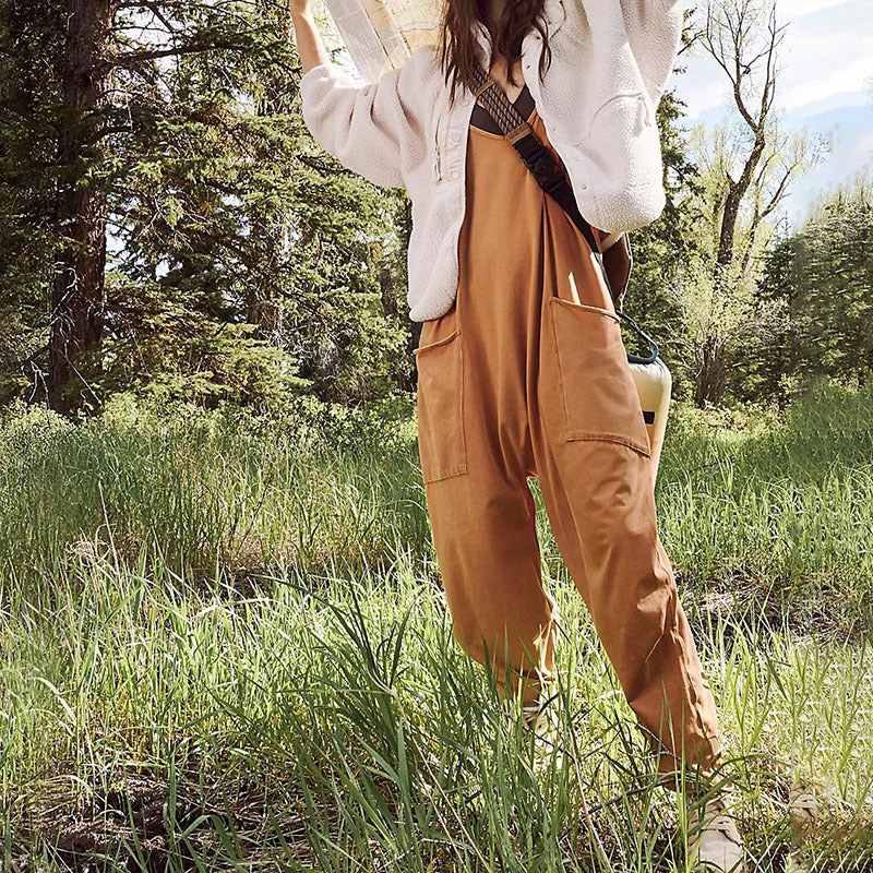 Wide Length Jumpsuit With Pockets-My Comfy Blouse