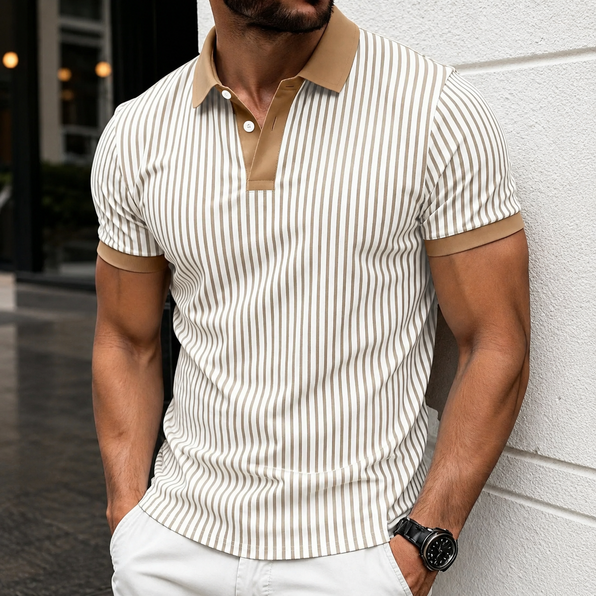 Regular Fit Short Sleeve Casual Polo Shirt For Men