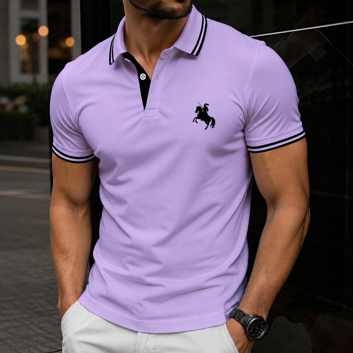 Regular Fit Short Sleeve Casual Polo Shirt For Men