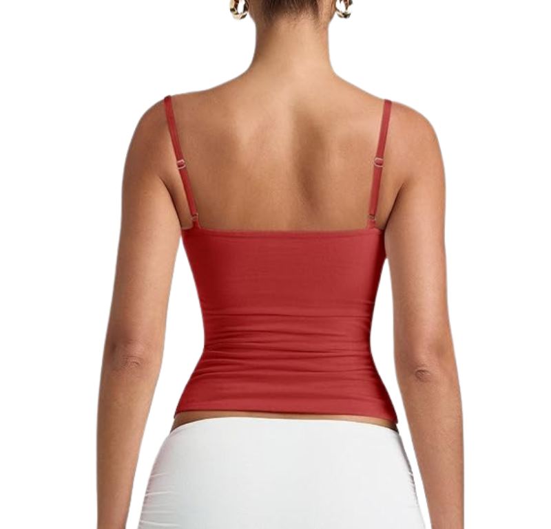 Double Lined Adjustable Cami Tank Top For Women