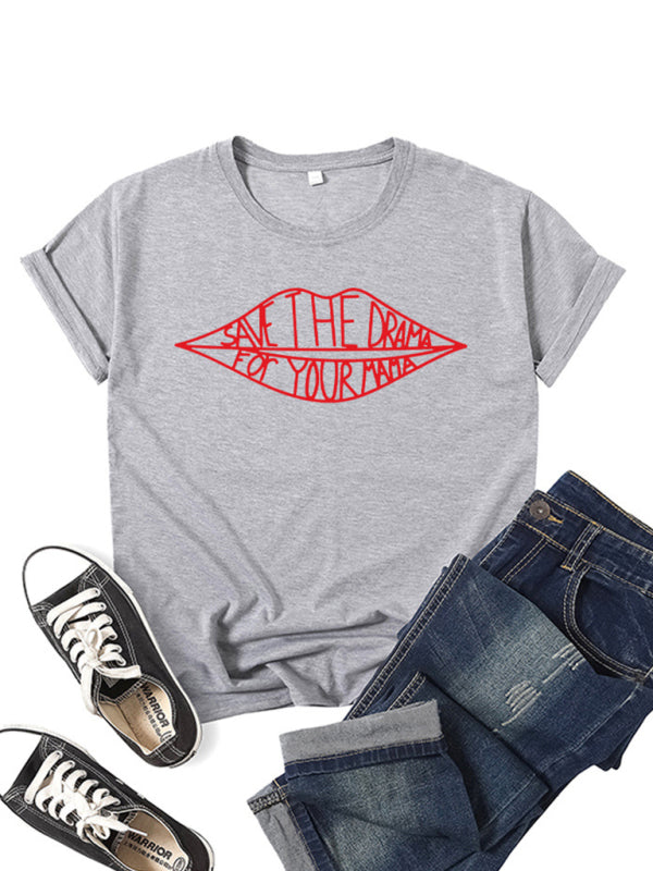 SAVE THE DRAMA Graphic Print Short Sleeve T Shirt
