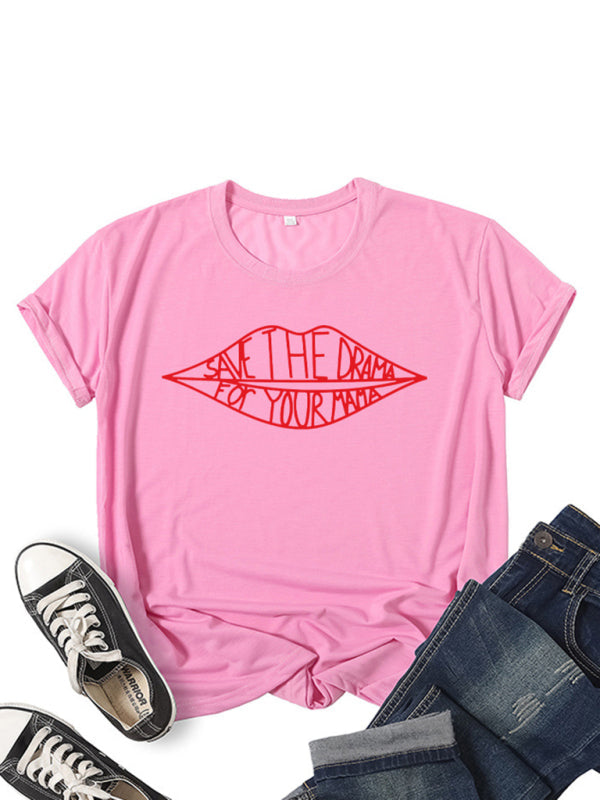 SAVE THE DRAMA Graphic Print Short Sleeve T Shirt