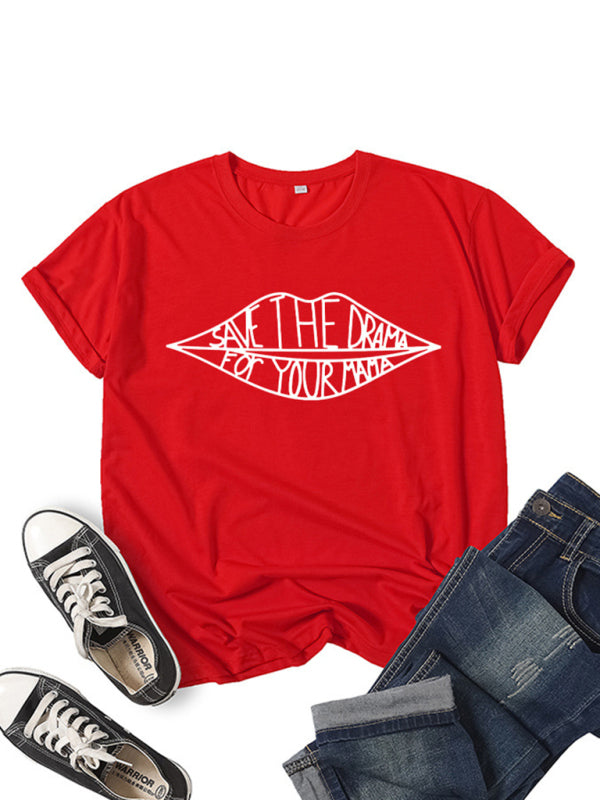SAVE THE DRAMA Graphic Print Short Sleeve T Shirt