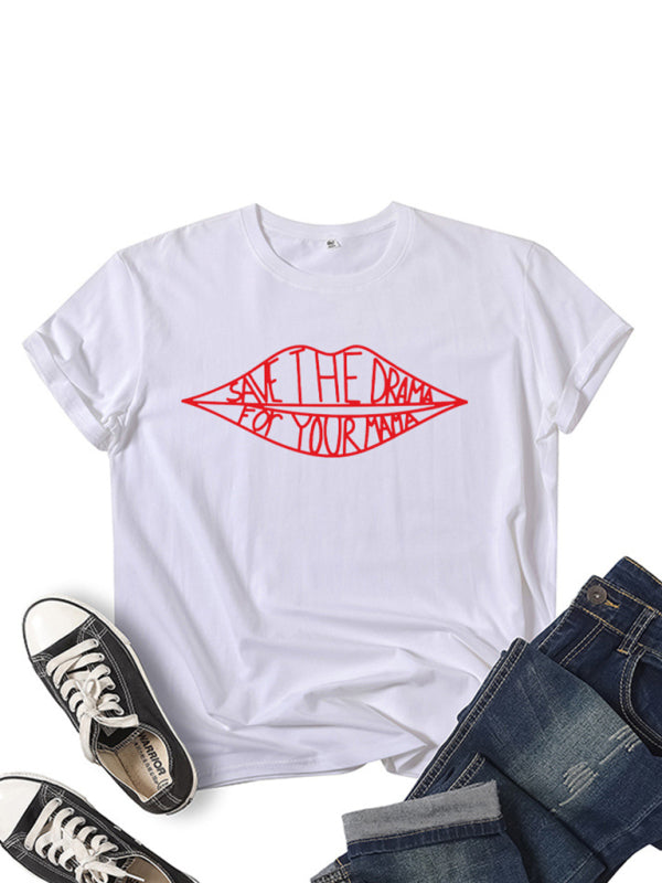 SAVE THE DRAMA Graphic Print Short Sleeve T Shirt