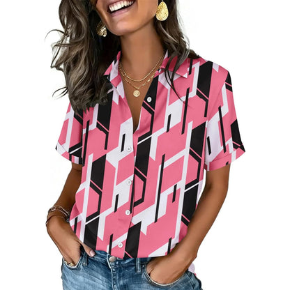 Button Down Shirts For Women Short Sleeve Collared Tops Dressy Casual Blouses