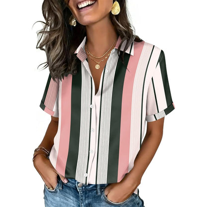 Button Down Shirts For Women Short Sleeve Collared Tops Dressy Casual Blouses