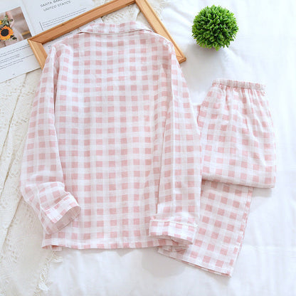 Cozy Long Sleeve Plaid Pajama Set