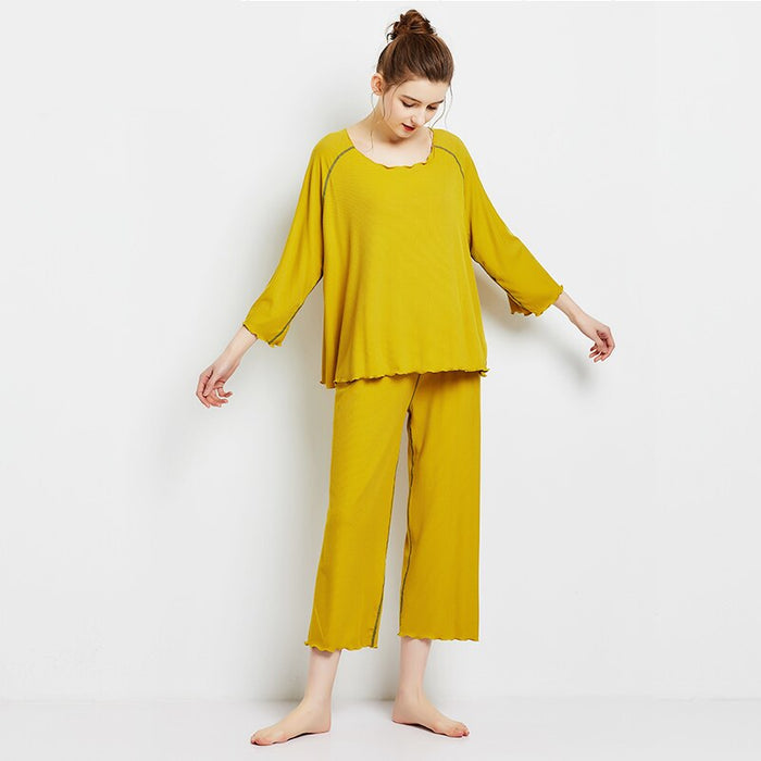 Ensemble pyjama pantalon à jambes larges pour femmes