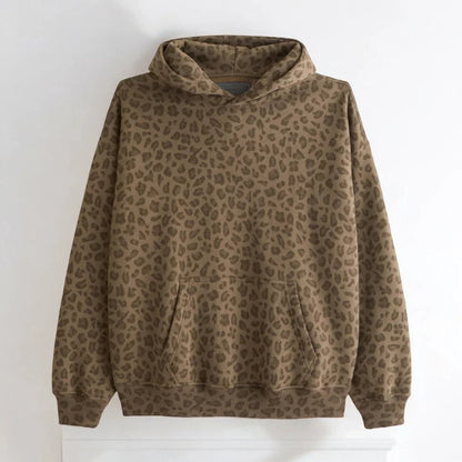 Printed Pullover Hoodie With Kangaroo Pocket