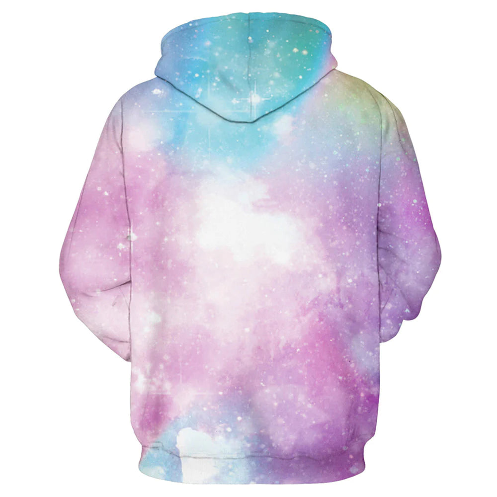 Bright Light Shade Galaxy Printed Hoodie