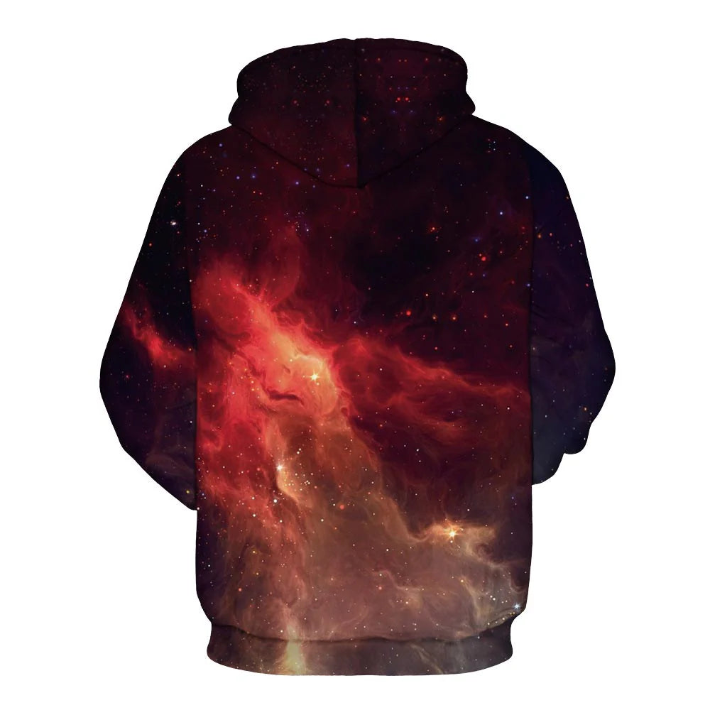 Eleganter Kapuzenpullover mit Galaxy-Serie-Print