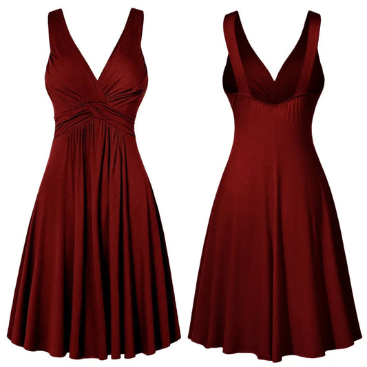 Pleated Flare Party Dress