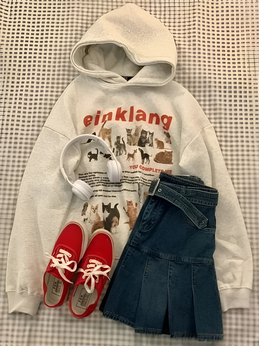 Einklang Printed Casual Hoodie