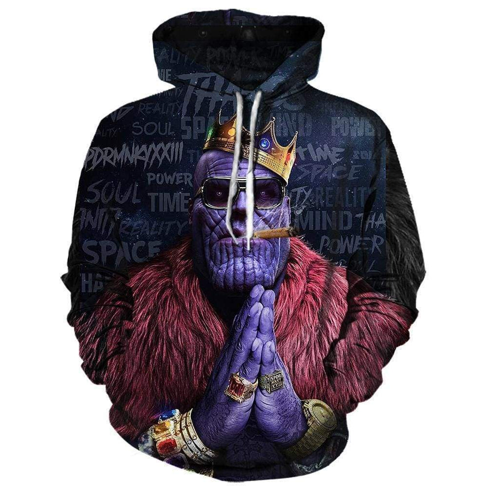 Stylischer Thanos 3D-gedruckter Hoodie