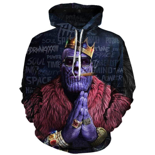 Sweat à capuche élégant imprimé en 3D Thanos