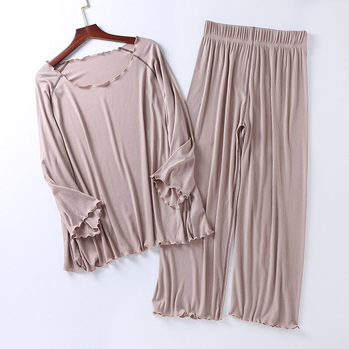 Women's Wide-Legged Pants Pajama Set Ensemble