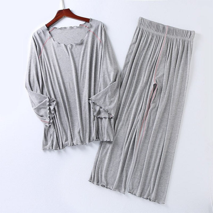 Women's Wide-Legged Pants Pajama Set Ensemble